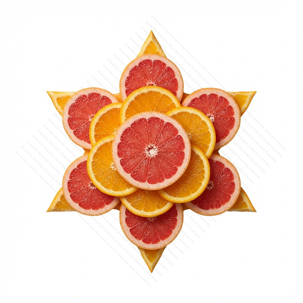 Hexagram Binarity & Duality – Orange & Grapefruit